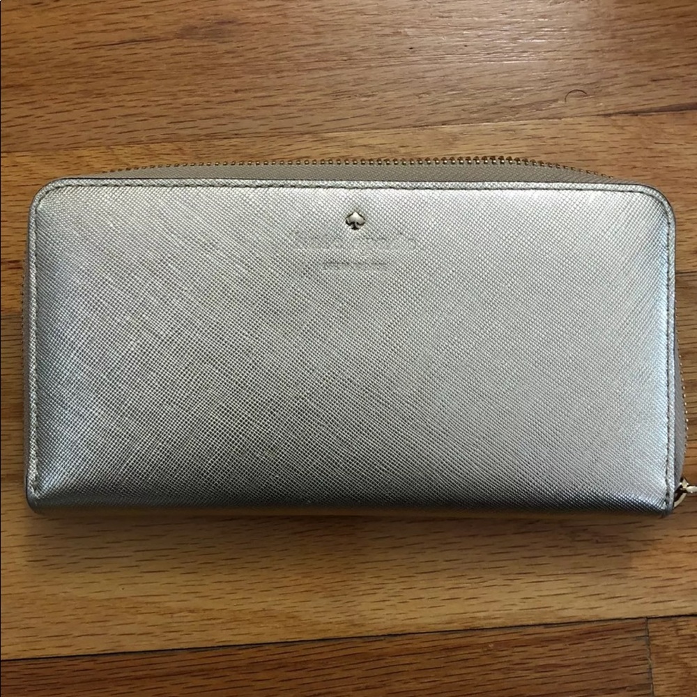 Kate spade gold zip around wallet